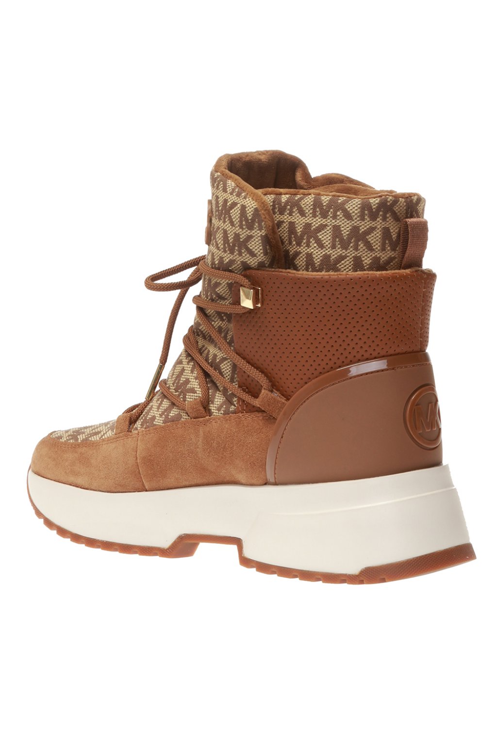 michael michael kors cassia metallic nylon and leather boot